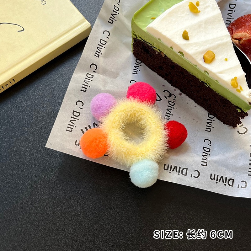 Dây Buộc Tóc Lông Nhung Màu Kẹo Hồng Vàng Dễ Thương Thời Trang Mới Nhất Cho Nữ