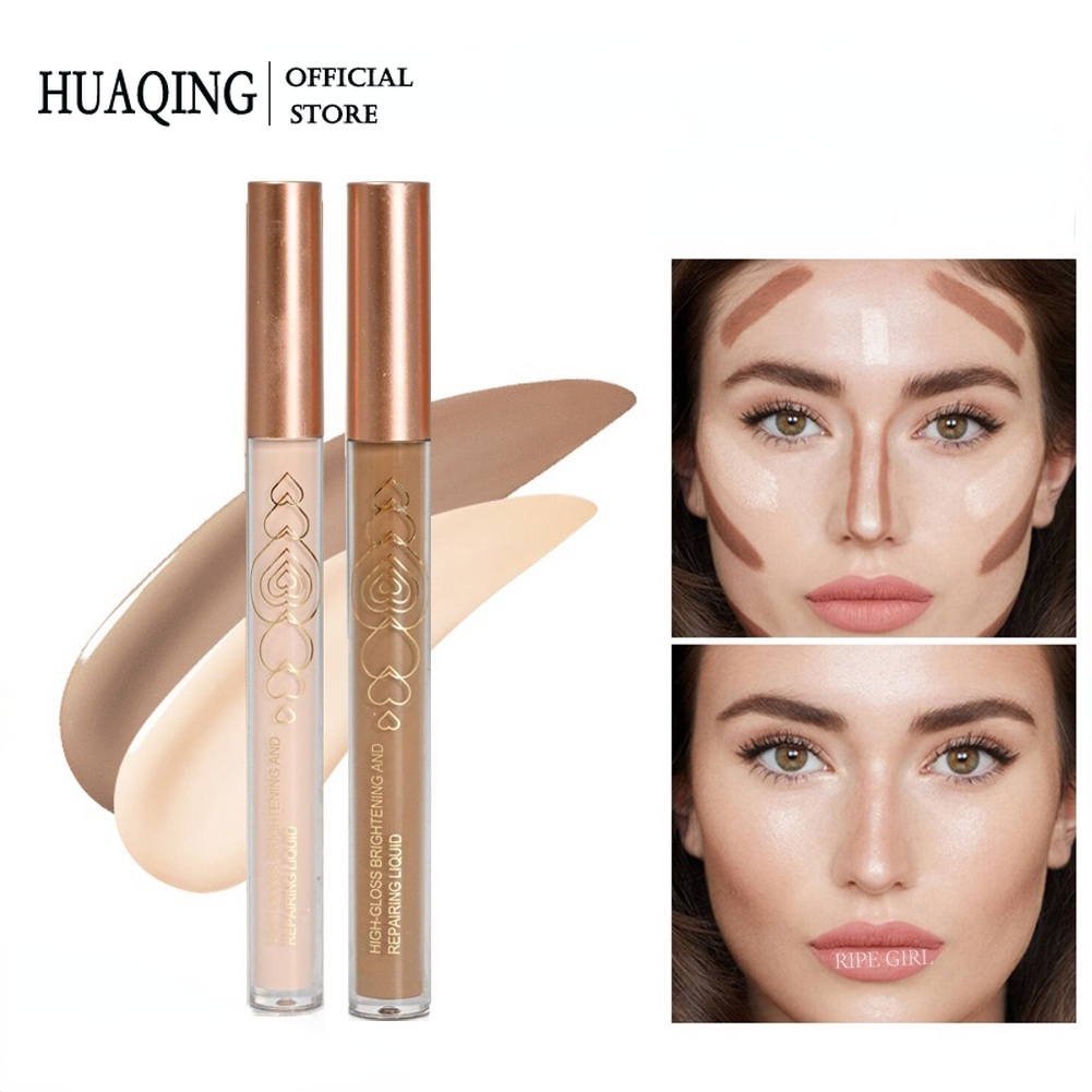 Kem bắt sáng HUAQING tạo khối che khuyết điểm dạng lỏng lâu trôi không thấm nước làm trắng da tự nhiên kiểu Hàn Quốc