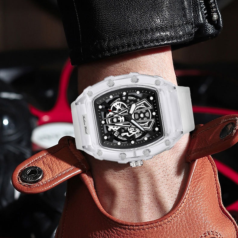 Thời Trang Đồng Hồ quartz Mặt Tròn Hiển Thị Ngày Dây silicone 6 Kiểu