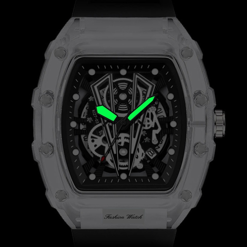 Thời Trang Đồng Hồ quartz Mặt Tròn Hiển Thị Ngày Dây silicone 6 Kiểu