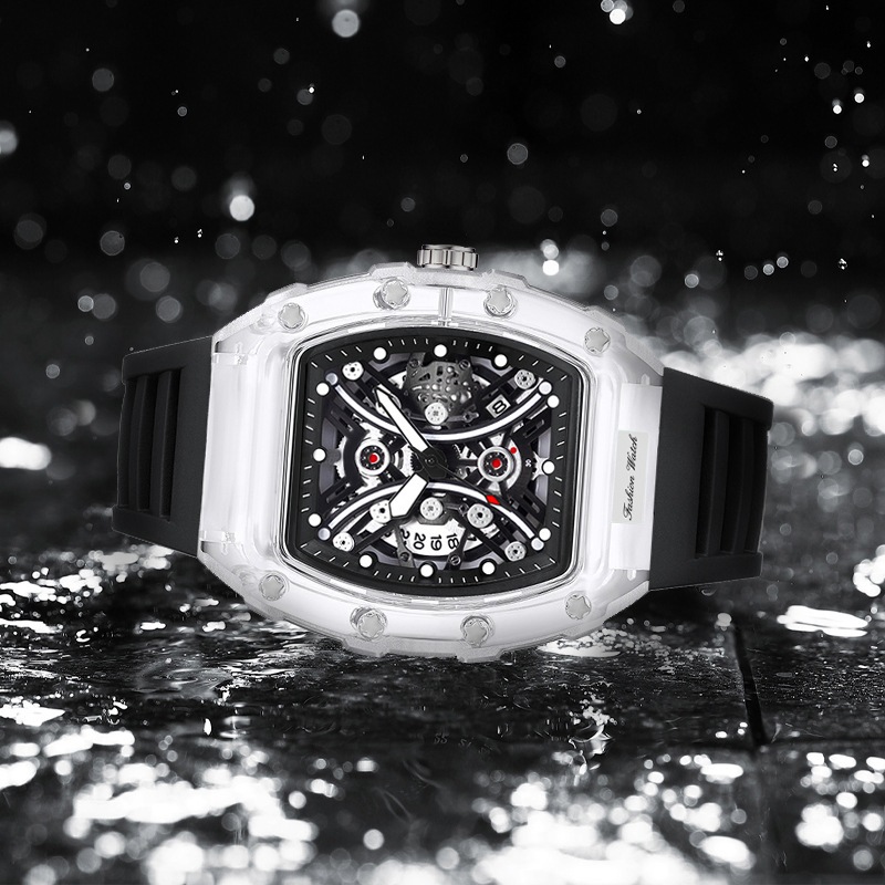 Thời Trang Đồng Hồ quartz Mặt Tròn Hiển Thị Ngày Dây silicone 6 Kiểu