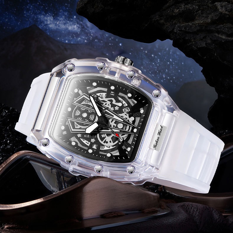 Thời Trang Đồng Hồ quartz Mặt Tròn Hiển Thị Ngày Dây silicone 6 Kiểu