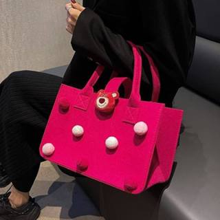 NALLCHEER Túi xách họa tiết đám mây hoạt hình dễ thương Túi nỉ dung tích lớn của Nhật Bản