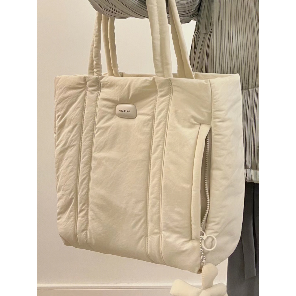 Shi chen Túi Xách tote Vải canvas Sáp Mềm Thời Trang Đơn Giản Phong Cách Hàn Quốc Đa Năng