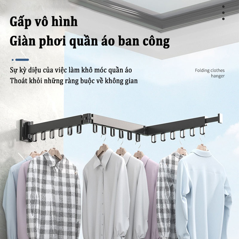 Móc phơi đồ MEIDOO thiết kế vô hình gắn tường không cần khoan có thể gấp gọn