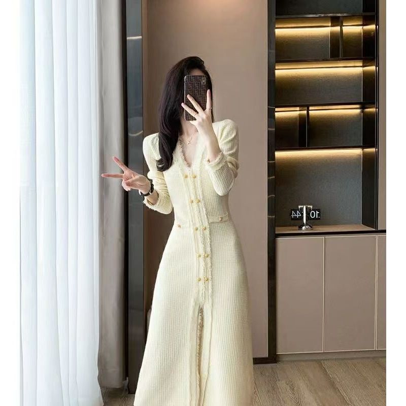 Yujie Chân Váy Dệt Kim Phối Tua Rua Thời Trang Mùa Thu Cao Cấp