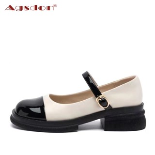 Agsdon Mary jane Giày Cao Gót Phong Cách Thời Trang Mùa Thu Pháp 2025 Cho Nữ