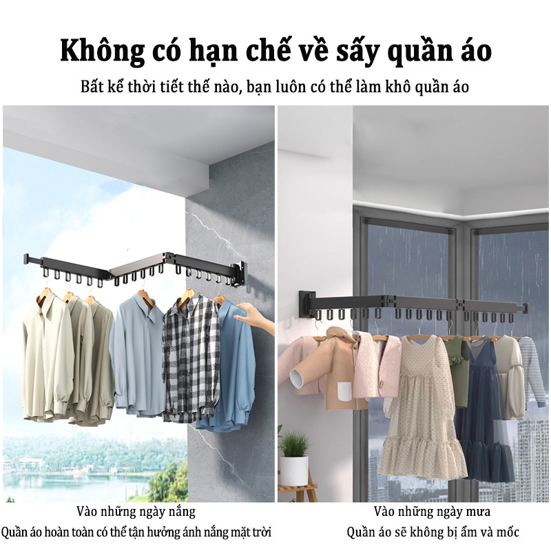 Móc phơi đồ MEIDOO thiết kế vô hình gắn tường không cần khoan có thể gấp gọn