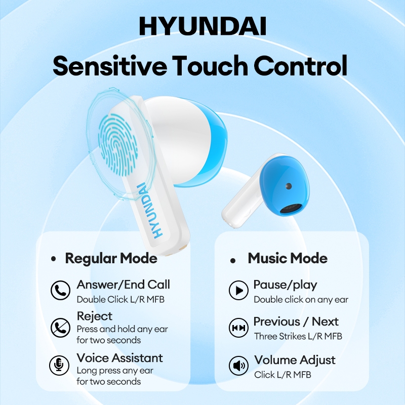 Tai Nghe không Dây Hyundai HY-T09 Âm Thanh hifi Chống Ồn Chất Lượng Cao