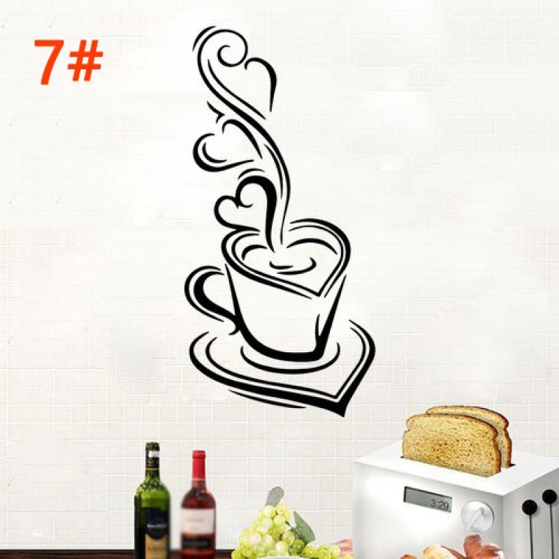 Miếng dán tường trang trí nội thất chữ I Love Coffee
