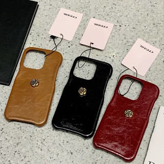 Ốp điện thoại da màu tím kim loại 3D màu nâu đen đỏ cho Iphone 16 15 promax 14 pro max 14 13 pro max 12 pro max 11 pro max xs xr x