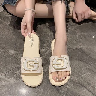 Dép bánh mì đế cao quai ngang QAQ097