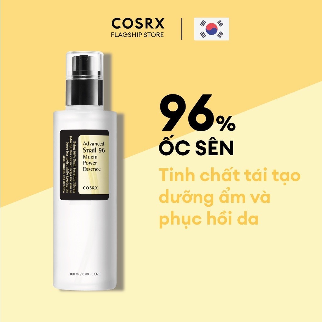 Tinh Chất Ốc Sên Tiên Tiến COSRX Advanced Snail 96 Mucin Power Essence 100ml dưỡng ẩm, hỗ trợ tái tạo làn da
