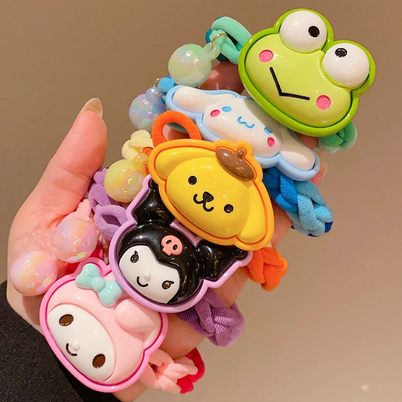 Miu🔮SANRIO Dây Buộc Tóc Hình Gấu / Dâu Tây Hoạt Hình Phong Cách Hàn Quốc Dễ Thương Cho Bé Gái 2023