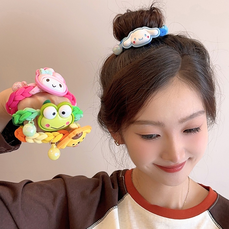 Miu🔮SANRIO Dây Buộc Tóc Hình Gấu / Dâu Tây Hoạt Hình Phong Cách Hàn Quốc Dễ Thương Cho Bé Gái 2023