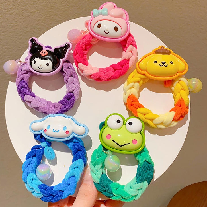 Miu🔮SANRIO Dây Buộc Tóc Hình Gấu / Dâu Tây Hoạt Hình Phong Cách Hàn Quốc Dễ Thương Cho Bé Gái 2023