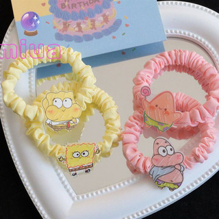 Miua🔮dây cột tóc cao su co giãn hình spongebob bọt biển dễ thương