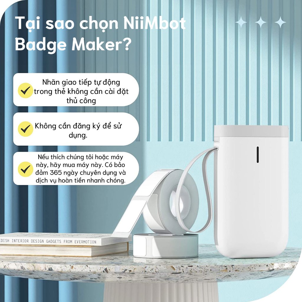NIIMBOT D11/D110 Máy in nhãn, không mực di động, máy in nhãn nhiệt dính, sử dụng cho việc in nhãn tại văn phòng và gia đình.