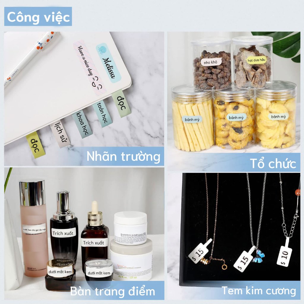 NIIMBOT D11/D110 Máy in nhãn, không mực di động, máy in nhãn nhiệt dính, sử dụng cho việc in nhãn tại văn phòng và gia đình.