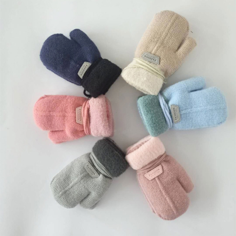 Găng Tay Đan Len Dệt Kim 1-7y Cho Bé