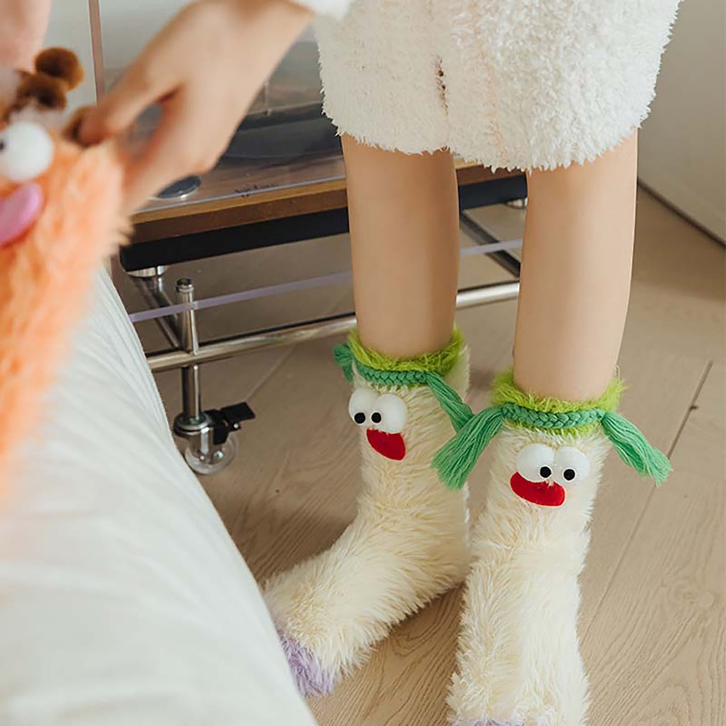 Dép Bông Đi Trong Nhà Giữ Ấm Chân Họa Tiết Hoạt Hình 24 Tiếng