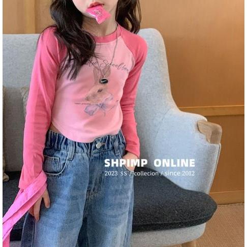 Doula Áo Thun Tay Dài In Hình Thỏ Hoạt Hình Phong Cách Hàn Quốc Thời Trang Mùa Xuân 2023 Cho Bé Gái