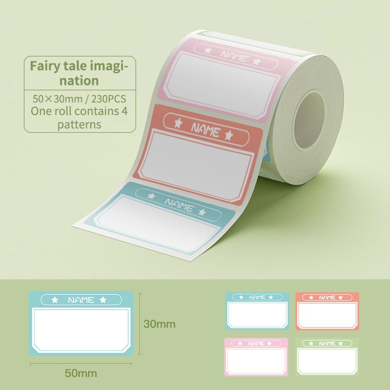 Giấy nhãn màu NIIMBOT B1/B21/B203/B3S chống thấm nước DIY in thông tin cho hộ gia đình