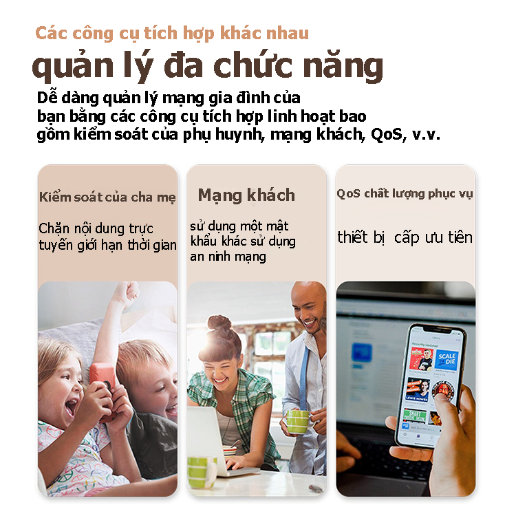 Bộ khuếch tán sóng Wi-Fi không dây bên ngoài bốn ăng ten băng tần tầm xa mở rộng mạng tăng cường tín hiệu cho gia đình