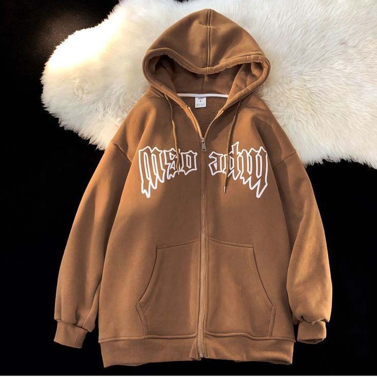 Áo hoodie cặp với người yêu hoodie nữ form rộng áo khoác nữ zip hoodie