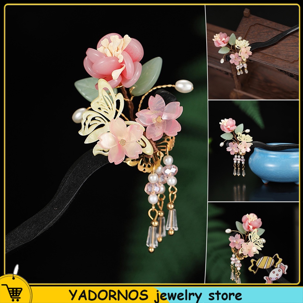 YADORNOS Trâm Cài Tóc Bằng Gỗ Mun Giả Màu Sắc Dễ Thương