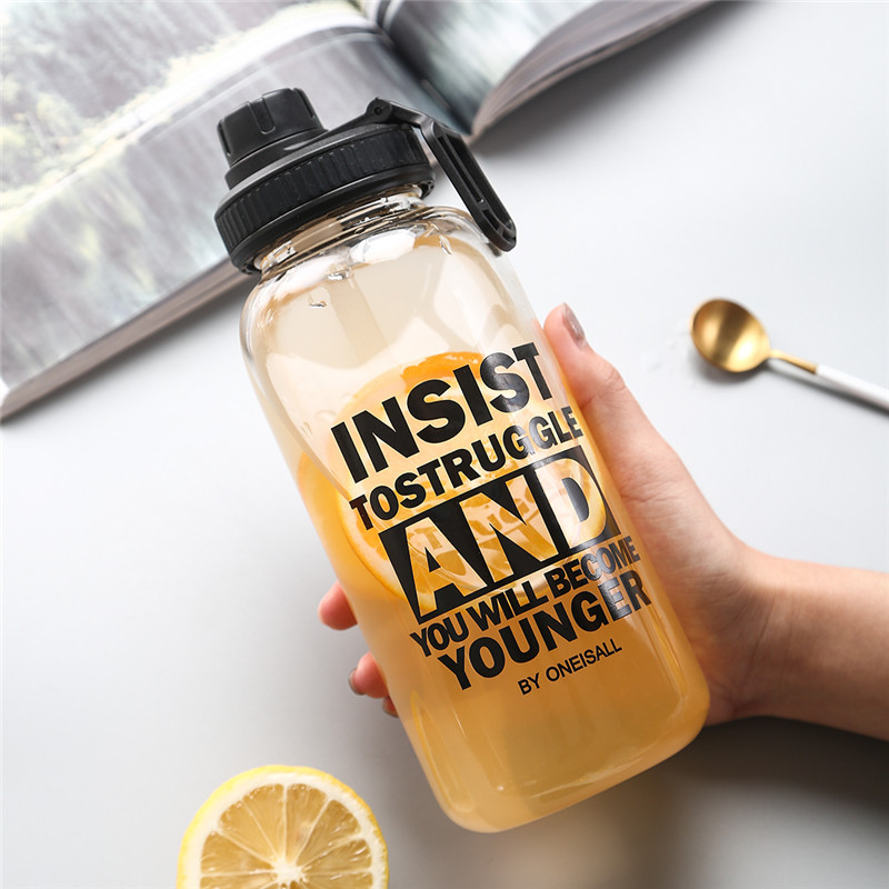 Youree Bình Nước Thủy Tinh Chịu Nhiệt Dung Tích Lớn 600Ml / 1000ml Có Ống Hút Tiện Dụng