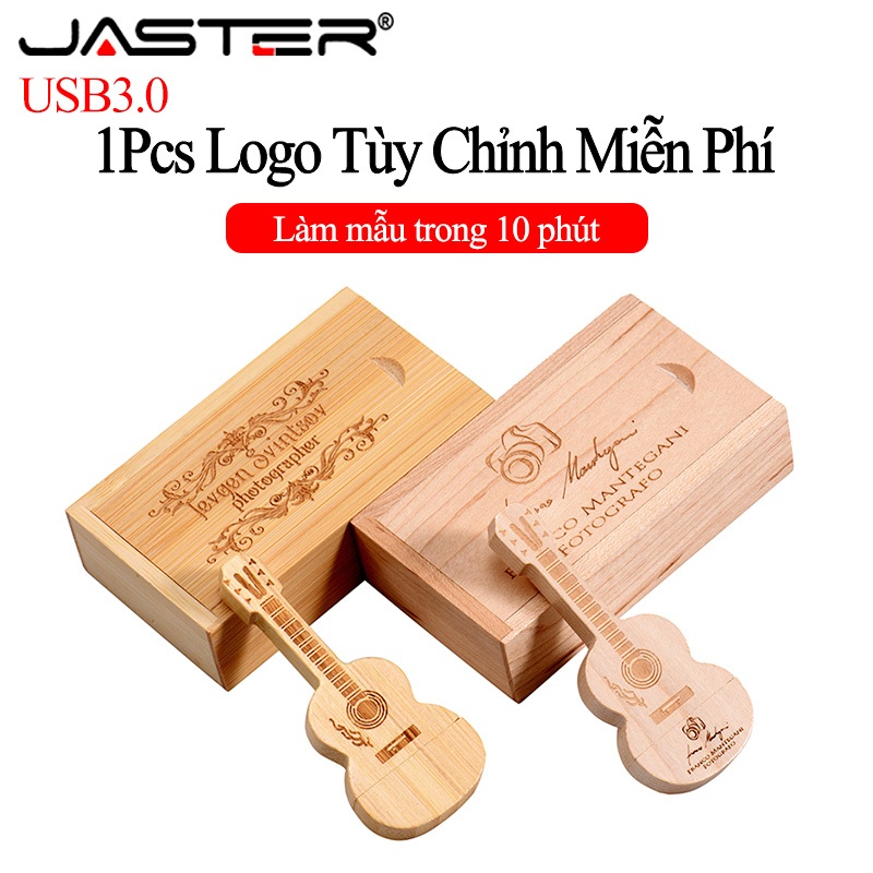 Jaster (logo tùy chỉnh miễn phí) ổ đĩa flash usb 3.0 128gb ổ bút guitar bằng gỗ 64gb móc chìa khóa miễn phí thẻ nhớ 32gb quà cưới pendrive 16gb gỗ có hộp u đĩa 8gb usb stick 4gb