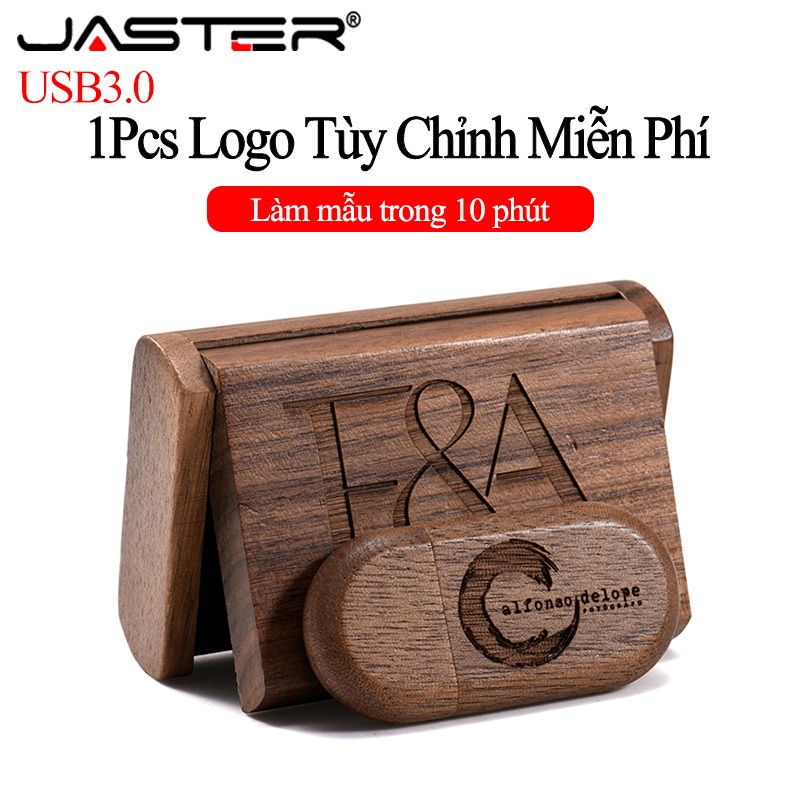 Jaster (1 cái logo tùy chỉnh miễn phí) ổ đĩa flash usb 3.0 128gb gỗ + hộp thẻ nhớ 64gb quà tặng đám cưới ổ bút 32gb khắc laser bằng gỗ u đĩa 16gb chụp ảnh pendrive 4gb