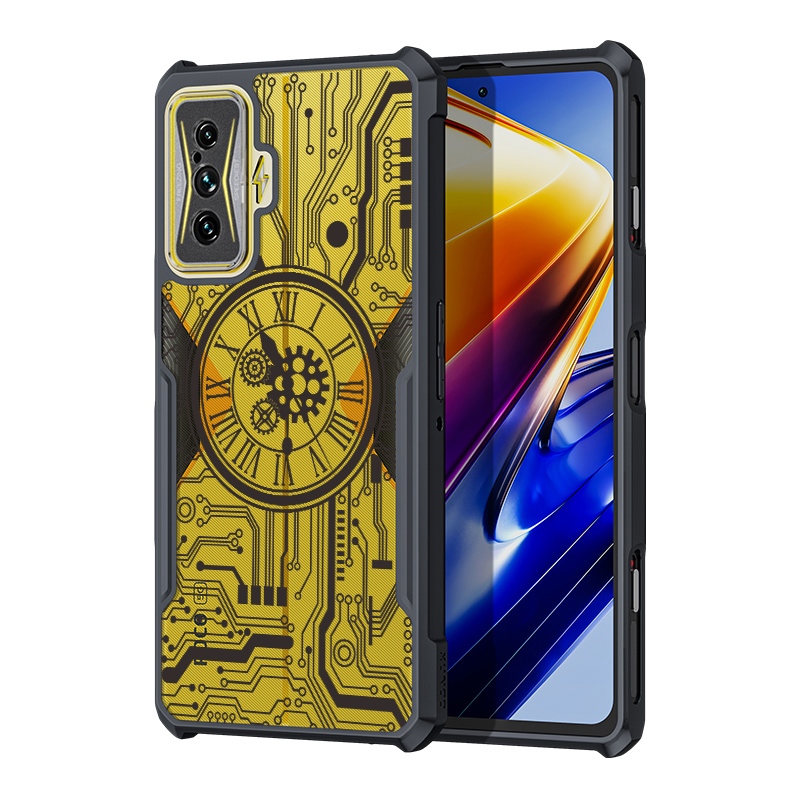 Ôp Điện Thoại Trong Suốt Chống Sốc Hình Đồng Hồ Cho Xiaomi POCO F5 Pro X5 X4 F4 M4 X3 NFC GT 4G 5G M5S C40 C50 C51 C65 Ốp