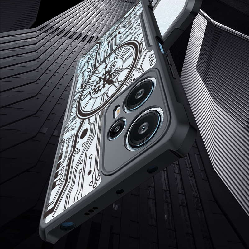 Ôp Điện Thoại Trong Suốt Chống Sốc Hình Đồng Hồ Cho Xiaomi POCO F5 Pro X5 X4 F4 M4 X3 NFC GT 4G 5G M5S C40 C50 C51 C65 Ốp