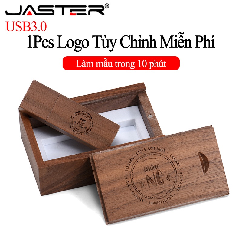 Jaster (1 cái logo miễn phí) ổ đĩa flash usb 3.0 bằng gỗ 64gb chụp ảnh thẻ nhớ 32gb gỗ + hộp ổ bút 16gb quà cưới pendrive 8gb khắc laser u đĩa 4gb