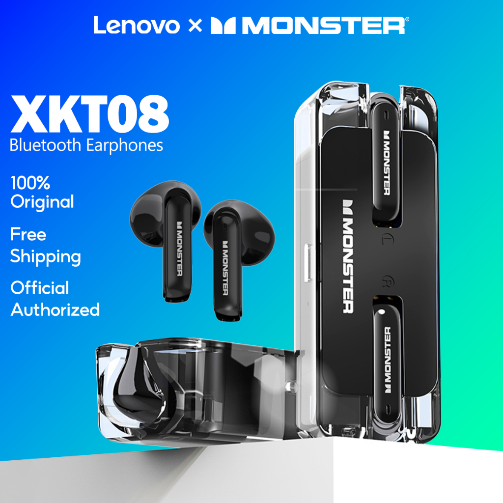 Tai Nghe Không Dây Bluetooth 5.3 Cảm Ứng Thấp Chống Nước Chống Ồn Thông Minh Cho Lenovo X Monster XKT08 TWS