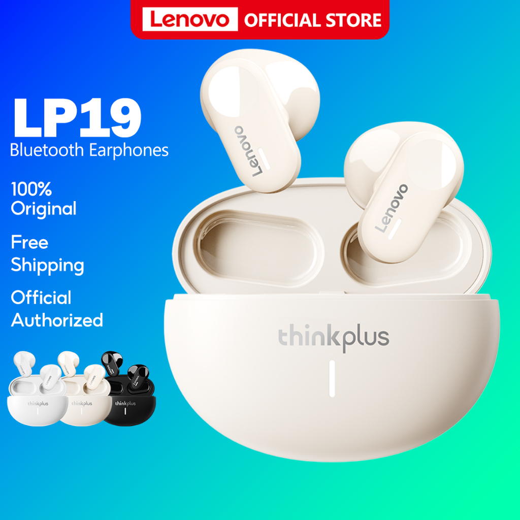 Tai Nghe Nhét Tai Lenovo LP19 Kết Nối Bluetooth 5.1 Âm Thanh Hifi Stereo Chống Nước Có Micro Và Phụ Kiện