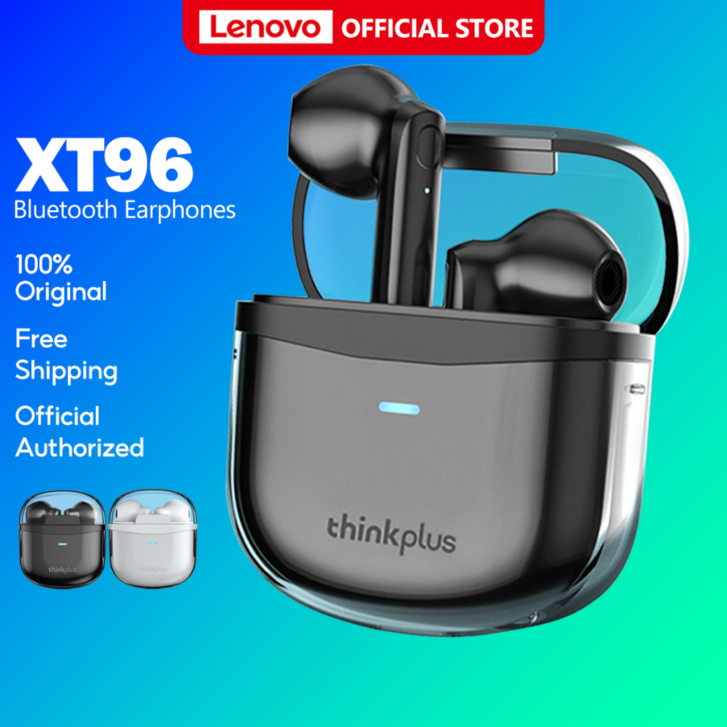 Tai Nghe Bluetooth Lenovo XT96 nhét tai không dây chụp tai có micro Chính Hãng Bass mạnh Low Latency With HD Stereo Sound Audio Headset Earpieces Headphone Microphone Sports TWS With Mic