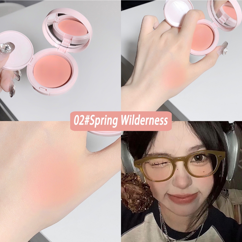 Phấn má hồng Gege bear 8 màu sắc tùy chọn trang điểm tự nhiên thời trang 4.5g