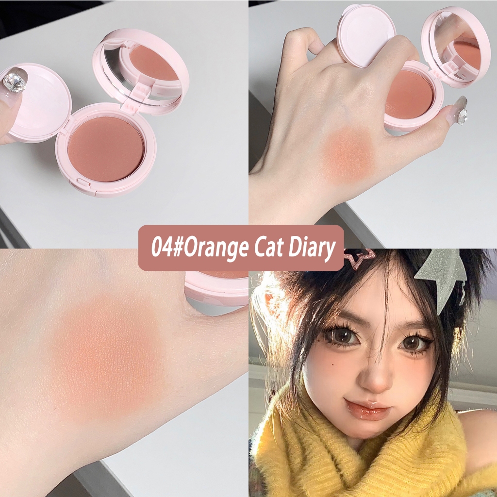 Phấn má hồng Gege bear 8 màu sắc tùy chọn trang điểm tự nhiên thời trang 4.5g