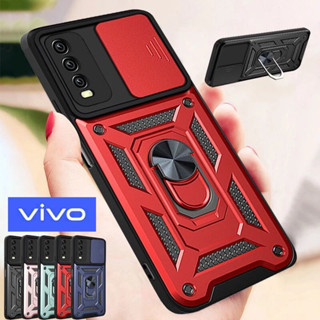 Ốp điện thoại nhựa cứng bảo vệ camera có giá đỡ cho VIVO Y20 Y20S Y20I Y12S Y12A Y17 Y15 Y12 Y11 Y93 Y91 Y95 Y91C Y91i