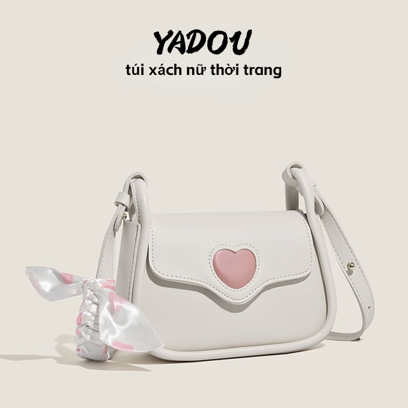 Yadou Túi Da pu Đeo Vai / Đeo Cánh Tay Họa Tiết Trái Tim Đơn Giản Thời Trang Cho Nữ