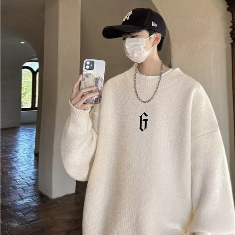 Áo sweater Dệt Kim Cổ Cao Dày Dặn Phong Cách Hàn Quốc Thời Trang Mùa Đông Cho Nam