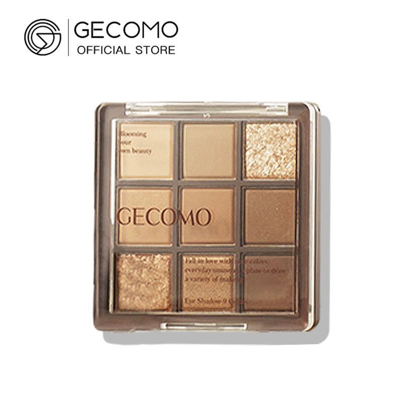 Gecomo Bảng Phấn Mắt 9 Màu Sắc Tự Nhiên Mượt Mà Lâu Trôi