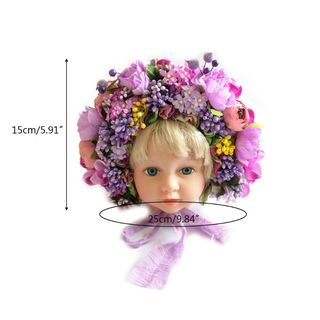 Đạo cụ chụp ảnh trẻ sơ sinh Mũ hoa Băng đô cho bé Đạo cụ chụp ảnh Băng đô trang phục Vòng hoa Mũ trùm đầu cho trẻ sơ sinh bé trai bé gái