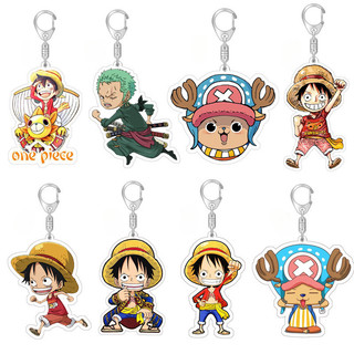 Móc Khóa Anime Ngoại Vi Acrylic Mặt Dây Chuyền Luffy Zoro Hoạt Hình Trang Trí Một Mảnh Móc Khóa