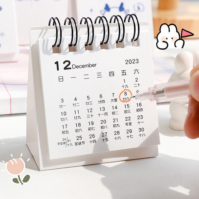Lịch Năm 2024 Để Bàn mini Hình Khủng Long Hoạt Hình Dễ Thương