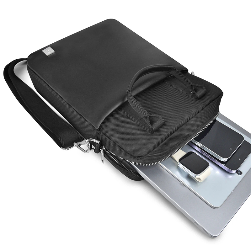 Túi lớp dọc WiWU Hali cho MacBook Air Pro 13 14 inch Da Polyester chống thấm nước Da PU Business Briefcase Máy tính bảng Máy tính xách tay Túi đựng cho iPad Pro 11 Air 4 5 Hộp đựng túi nhiều túi