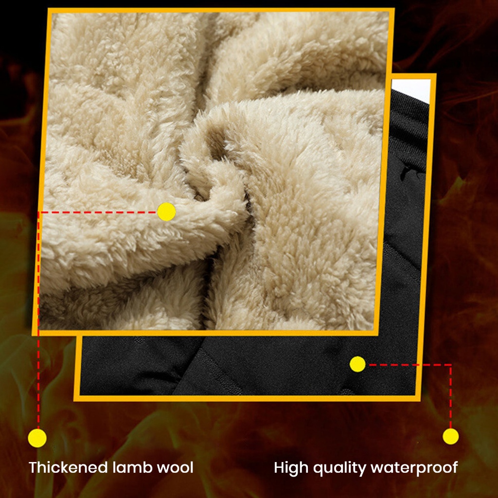 Quần jogger Màu Trơn Lót Lông Cừu Giữ Ấm Mùa Đông Cho Nam